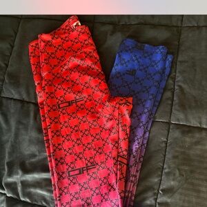 Off-White Red and Blue Patterned Leggings
